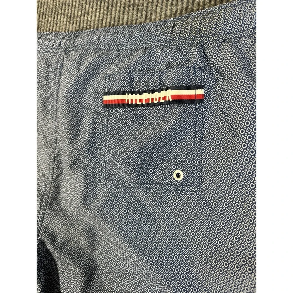 Tommy Hilfiger Men's Swim Shorts Blue Geometric XL‎ Drawstring Mesh Lined